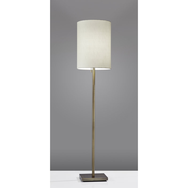 Lampe sur pied 61 po Aghvan, Laiton antique, Beige