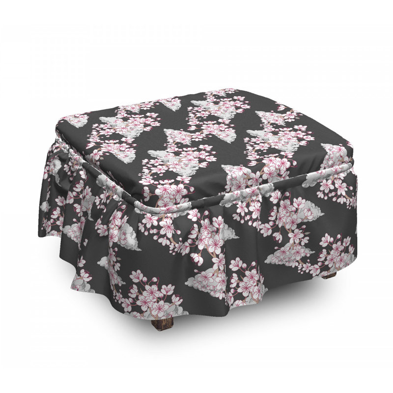 Housse pour repose-pieds sakura branches
