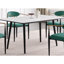 5 pièces: table rectangulaire en pierre frittée blanche et chaises rembourrées, style ultramoderne avec chaise pour-561175009