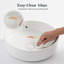 Vasque à poser ronde en céramique blanche de 38 cm (15 pouces) avec finition émaillée et lavabo à poser.