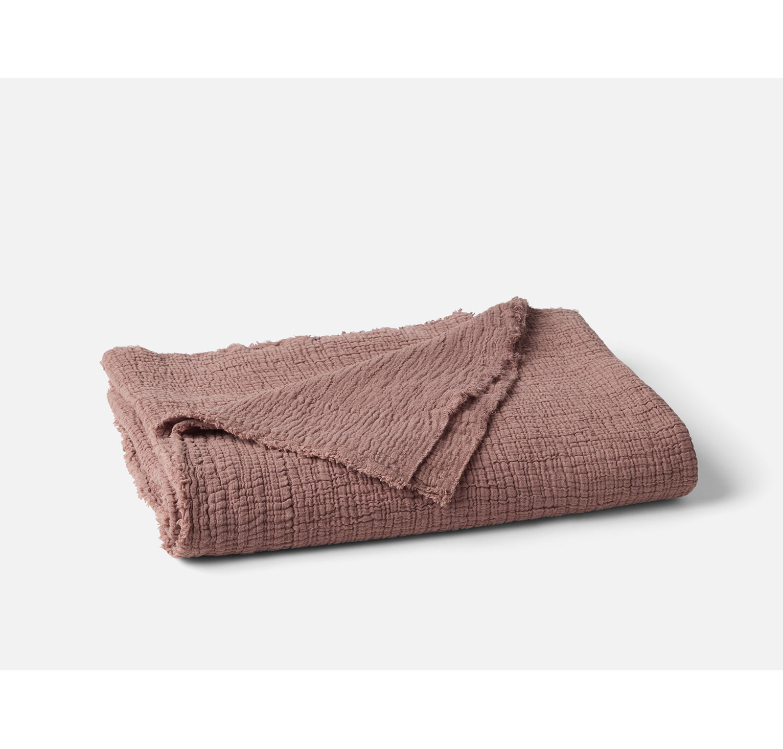 Topanga Organic Matelasse Reversible Cotton Throw Blanket, Throw, Plum Blossom