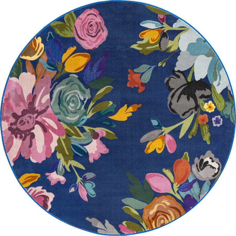 Corderro Floral Indoor Rug, Round 5'3"