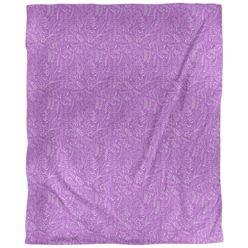 Tissu ditsy, Violet, L 54 po x l 36 po, Lin naturel paloma