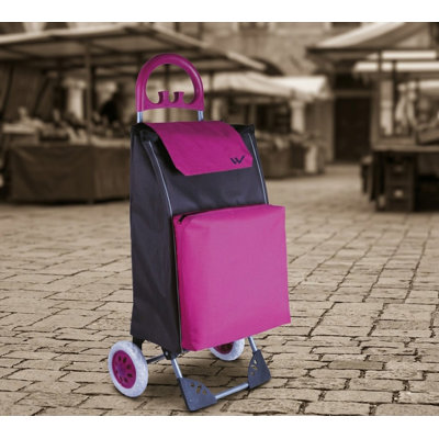 Trolley Dolly  Foldable Shopping Cart For Groceries With Wheels And Removable Bag And Rolling Personal Handtruck Standard Large