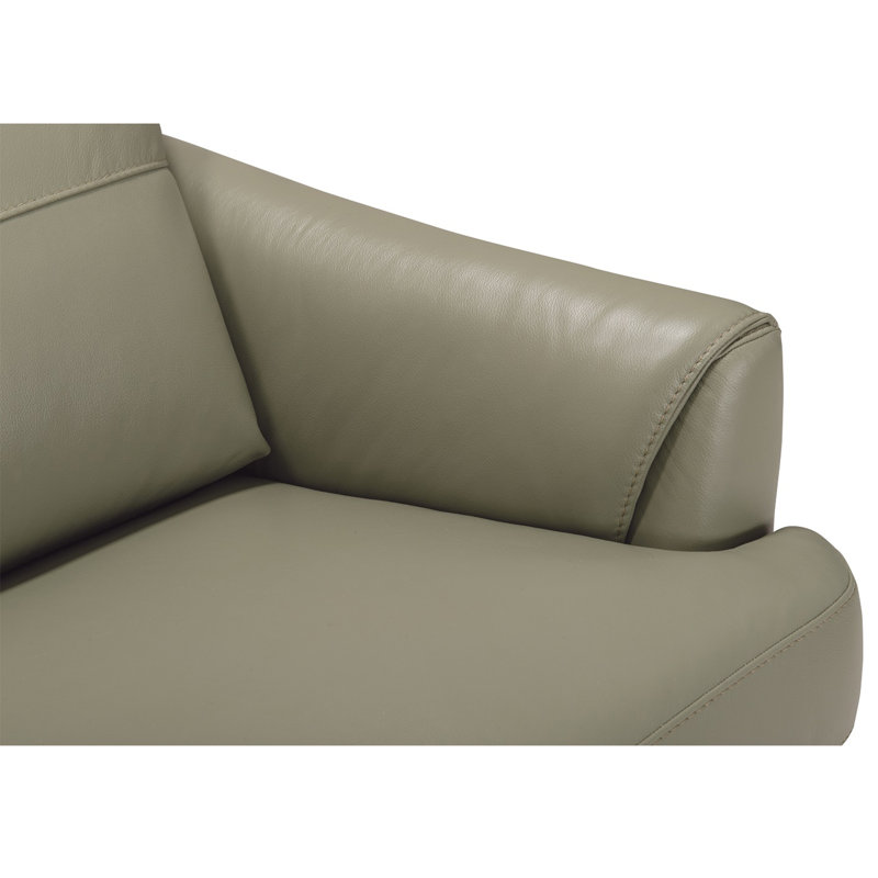 Causeuse encastrée en cuir véritable Bova, Cuir véritable vert mousse