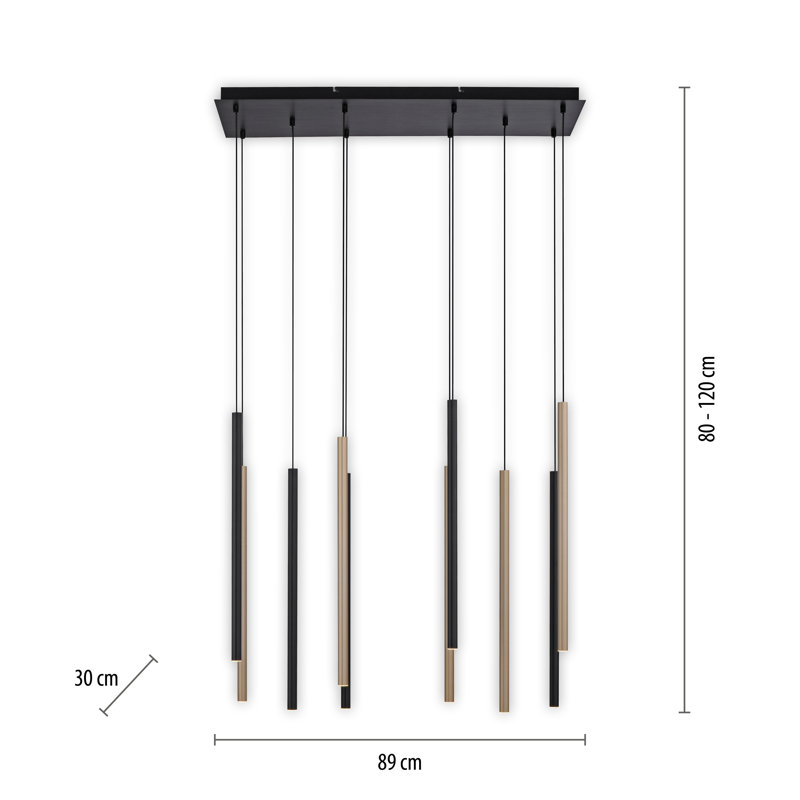 Anibar 10 - Light Black LED Kitchen Island Pendant