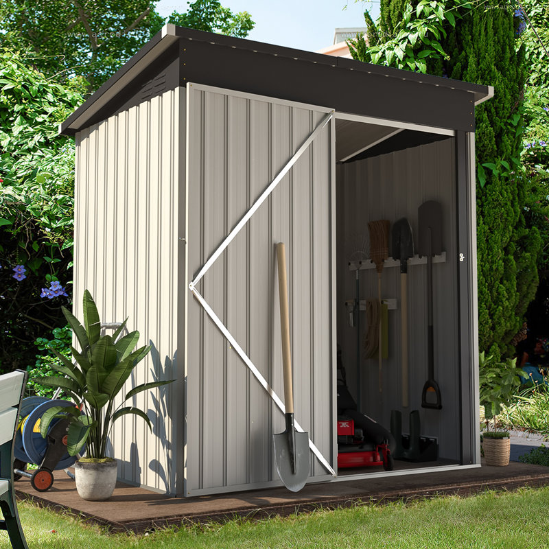 Remise de rangement en métal l 5 pi x P 3 pi, Blanc