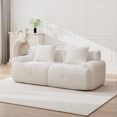 74" Loveseat Sofa Comfy Cloud Couch Deep Seat Modern 2 Seater Small Sofa With Pillows, No Sssembly Required For Living Room, Small Spaces