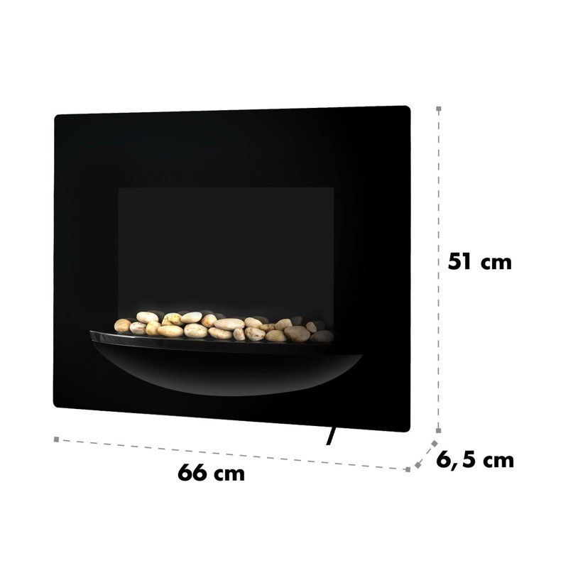 Klarstein 66cm W Black Electric Fireplace