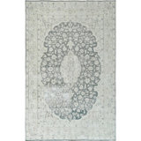 High-Quality Hand-Knotted Dark Grey And Ivory Area Rug