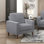Chaise rembourrée moderne en velours côtelé avec coussin confortable et structure en bois massif pour le salon