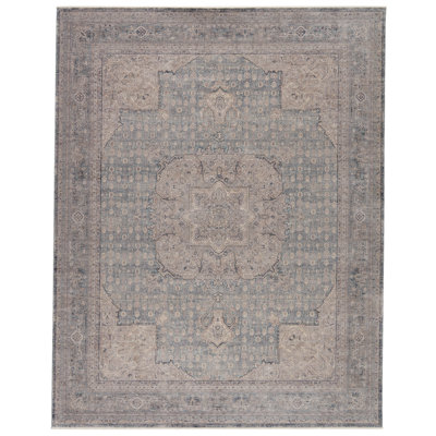 Bleu oriental/Tapis décoratif gris zopyros
