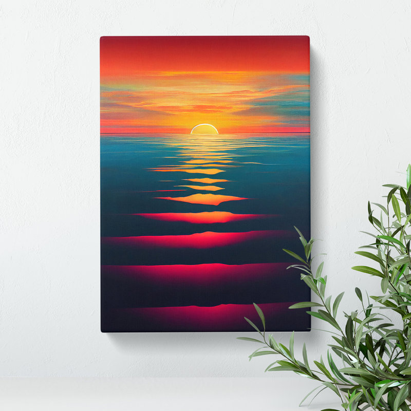 Timeless Ocean Sunset - Print, Wrapped Canvas, 50cm H x 35cm W x 3cm D, No Matte