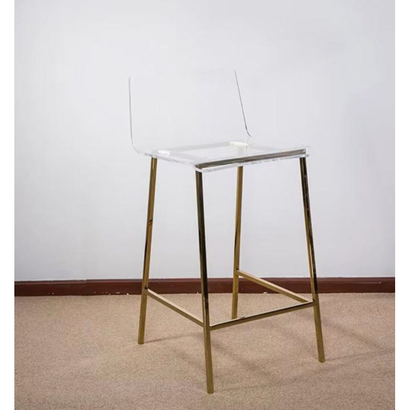 Tabouret de comptoir 26 po Alilia, Transparent / Doré