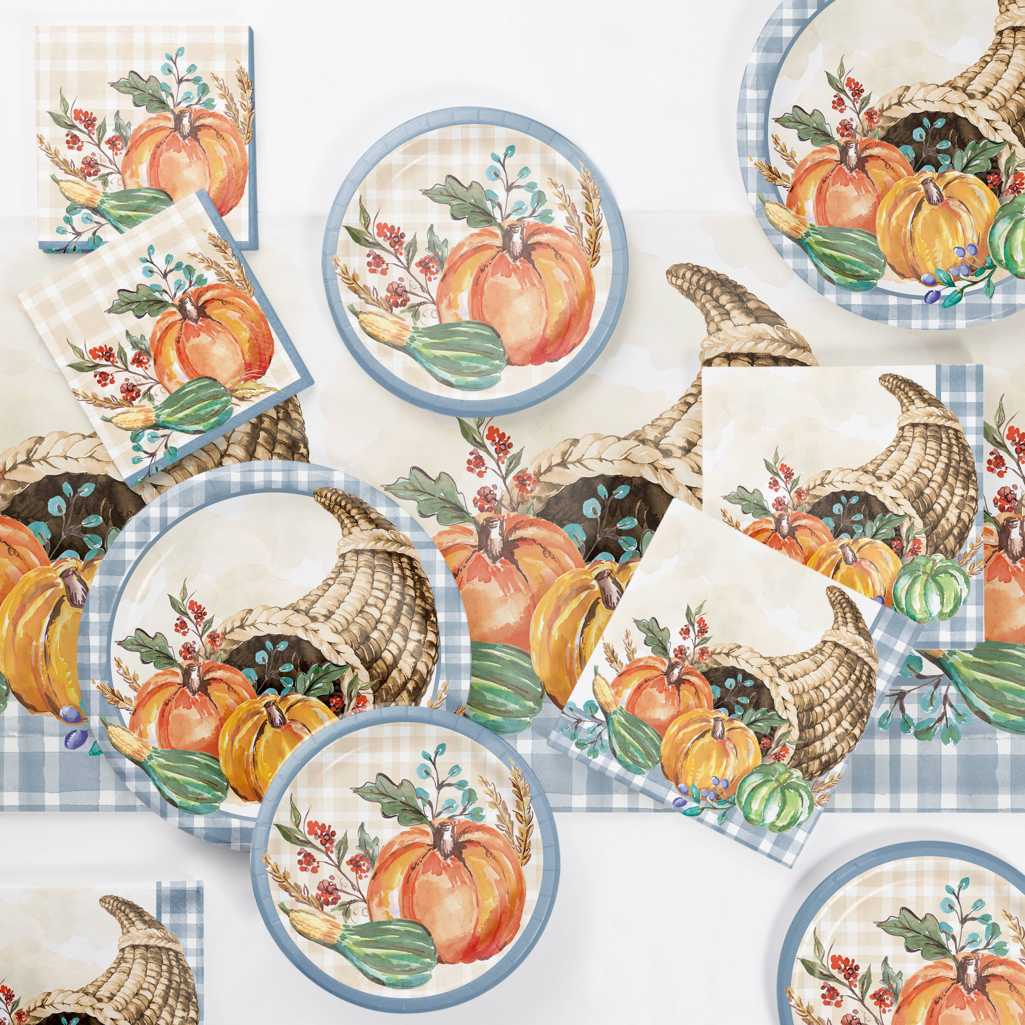 Thanksgiving Cornucopia Tableware Kit, Serves 8