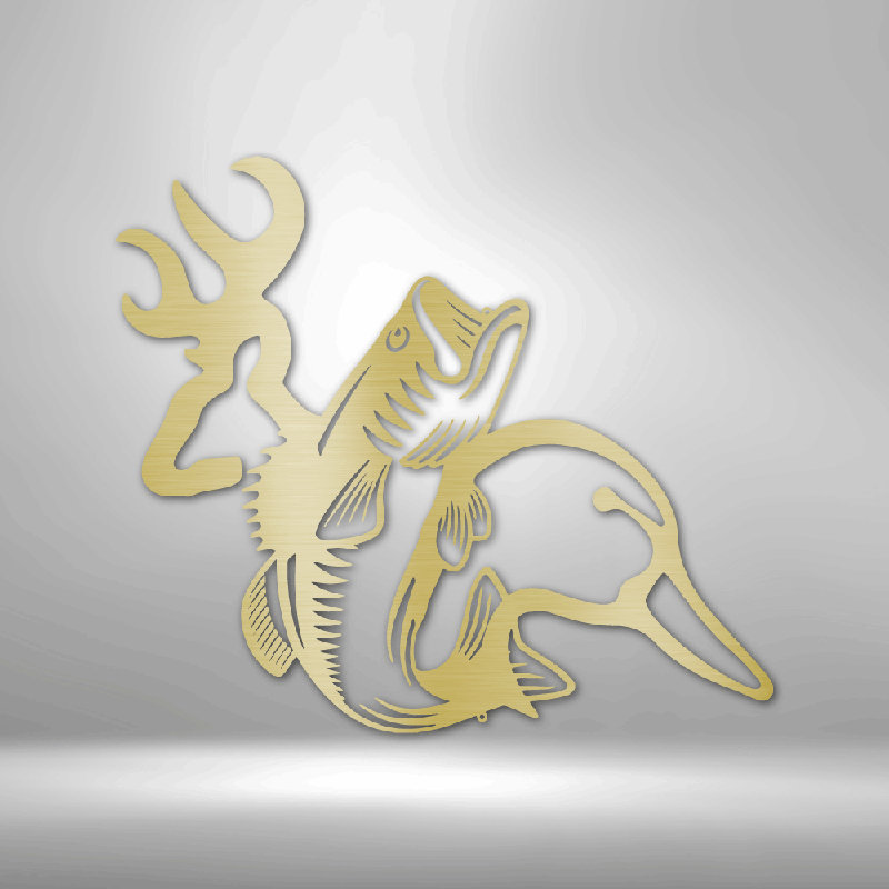 Décoration murale faune, H 14,25 po x l 14,5 po x P 0,5 po, Or