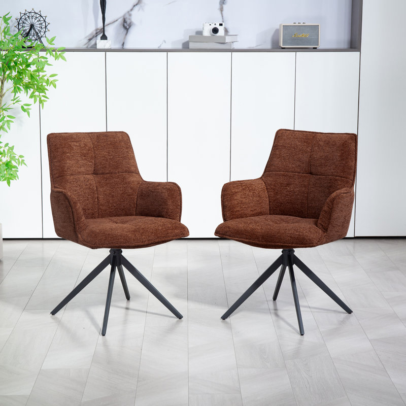 Ensemble de 6 chaises de salle à manger Loletia, Orange