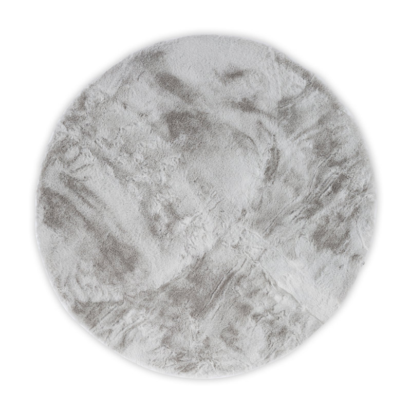 Machine Woven Silver Indoor Rug, Around 120cm