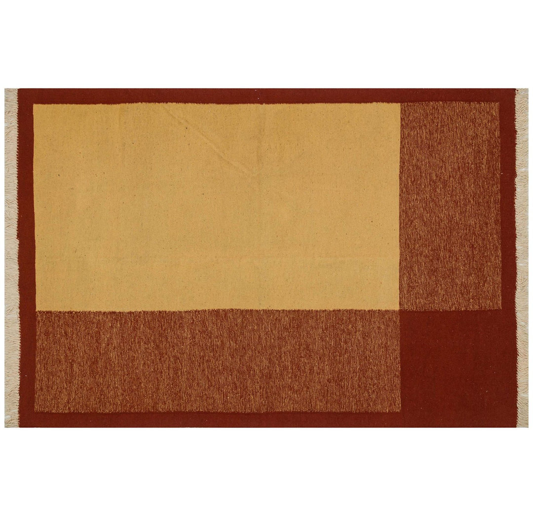 Kilim Burgundy Geometric Wool Handmade Area Rug