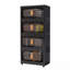Armoire de rangement pliante en plastique de 20 po de large avec bacs - Porte magnétique pliante avec roulettes