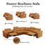 Canapé modulaire inclinable 6 pièces en cuir