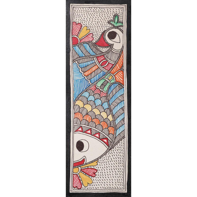 Paon et poisson colorés | Papier fait à la main | Par Ajay Kumar Jha