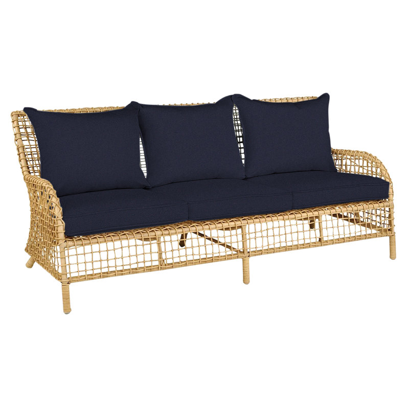 Charlotte Outdoor 3 - Seat Patio Sofa, Canvas Navy Sunbrella® Canvas