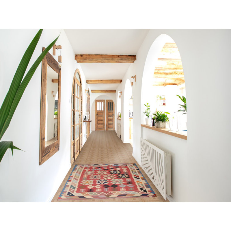 Tapis géométrique à tissage plat kilim 3 x 5