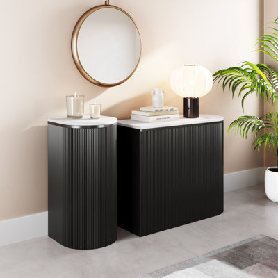 Ensemble de console Ormara (2 pièces) blanc et noir