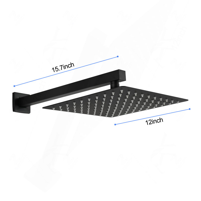 Pomme de douche murale 12 po, Matte Black
