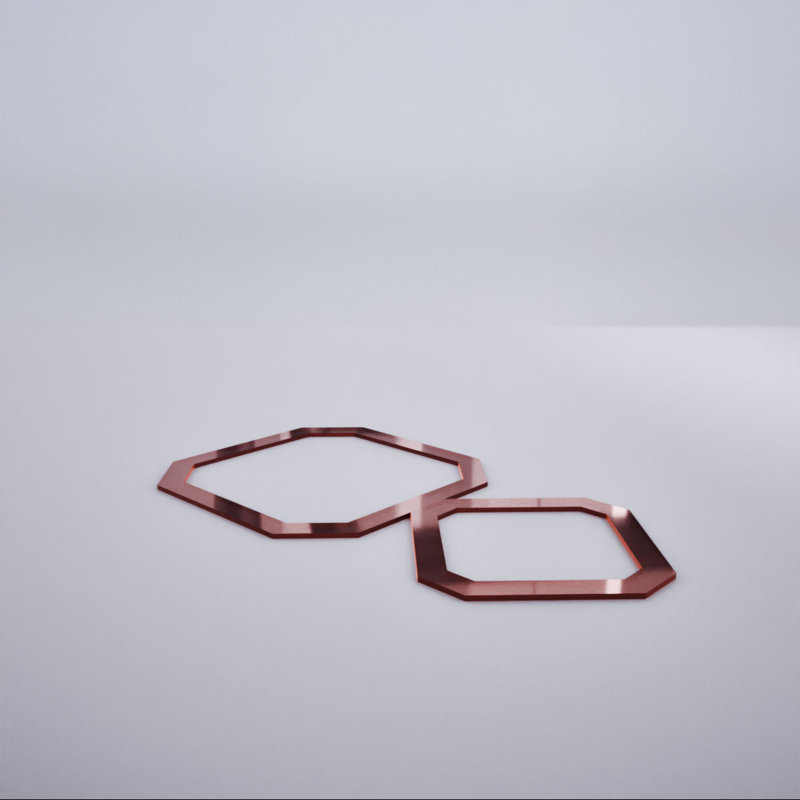 Très petits panneaux muraux décoratifs en acrylique Lockhart, l 12 5/8 po x H 7 3/8 po x T 1/8 po Lockhart, Or rose