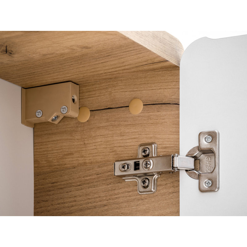 Harvard Linen Cabinet, Craft Oak/White Gloss
