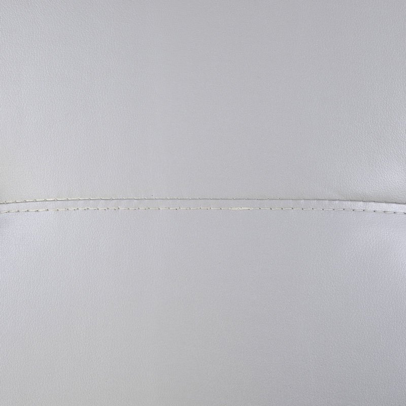 Bawan Faux Leather L-Shaped Sectional, Right Hand Facing, Silver/White Faux Leather