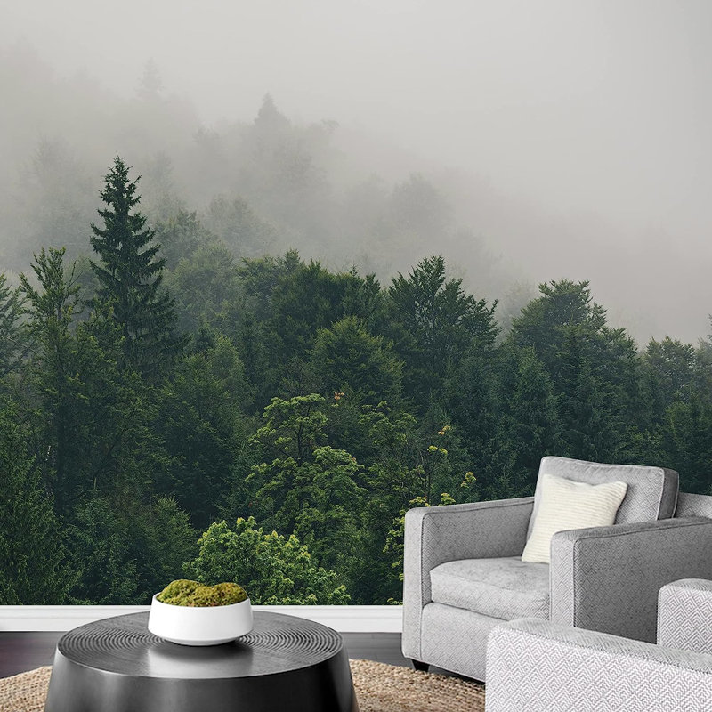 Forest Nature Landscape Peel & Stick Border, 66" L x 96" W
