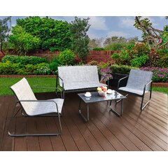 Virginio 4 Piece Complete Patio Set - Ideal for Front Porch, Balcony, and Backyard