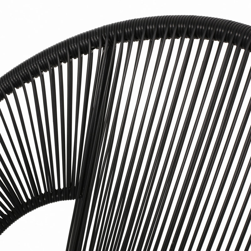 51.92'' Wide Curved Iron Loveseat, Black