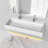 Cpingao 48"x18" Stone Resin Wall Mounted Floating Sink Dou 17.99'' Solid Surface Rectangular Bathroom Sink