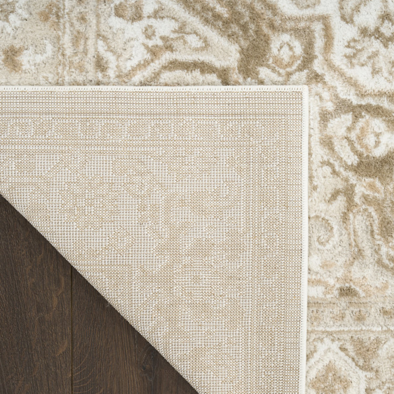 Lafever 4' x 6' Ivory Taupe Vintage Indoor Rug, Rectangle 4' x 6'