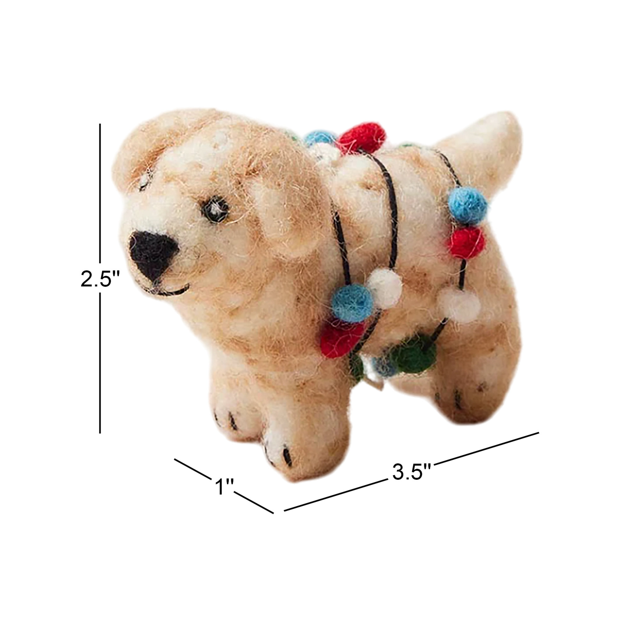 Felted Festive Pup Ornament - Buddy