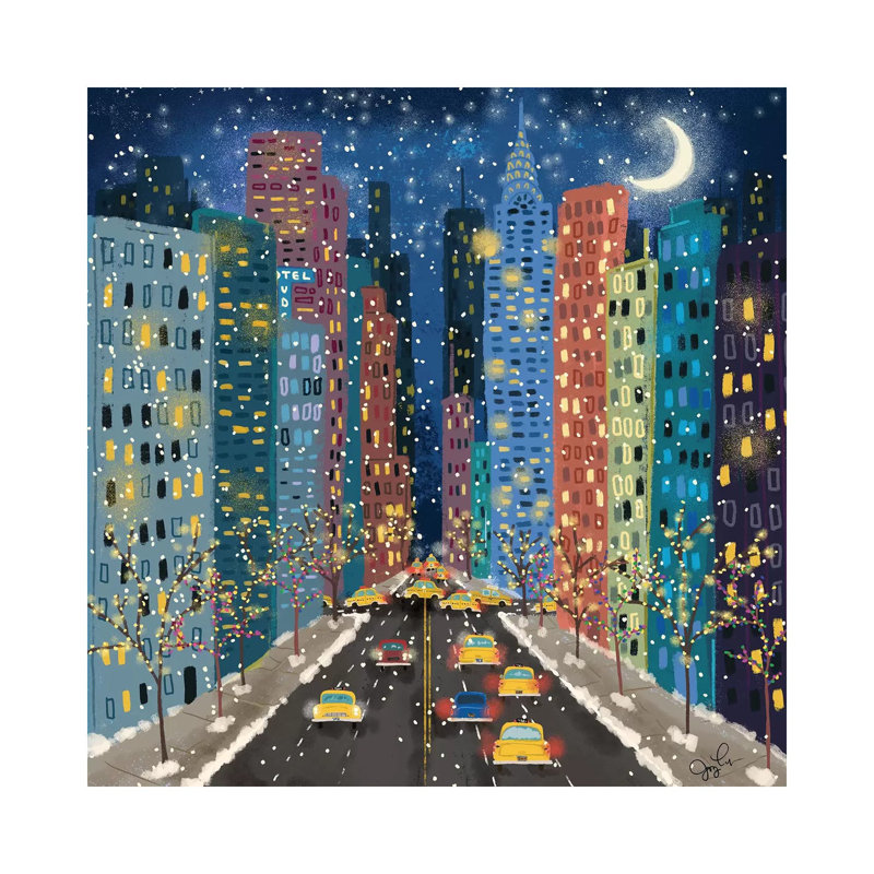 42nd Street 1 Piece Wrapped Canvas Painting, 30.48 cm H x 30.48 cm W