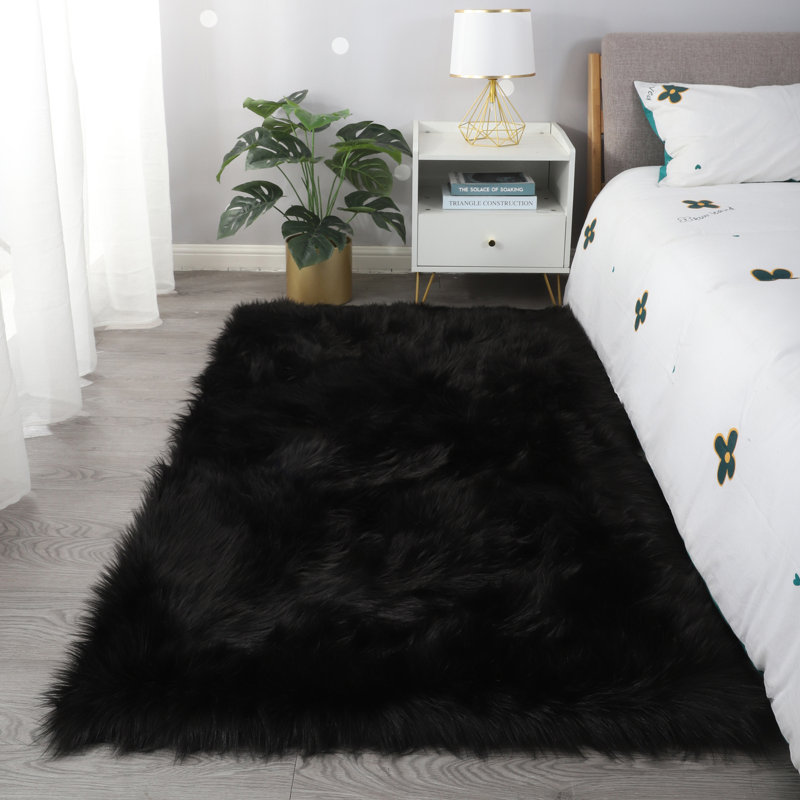 Tapis en fausse fourrure de mouton ultra doux