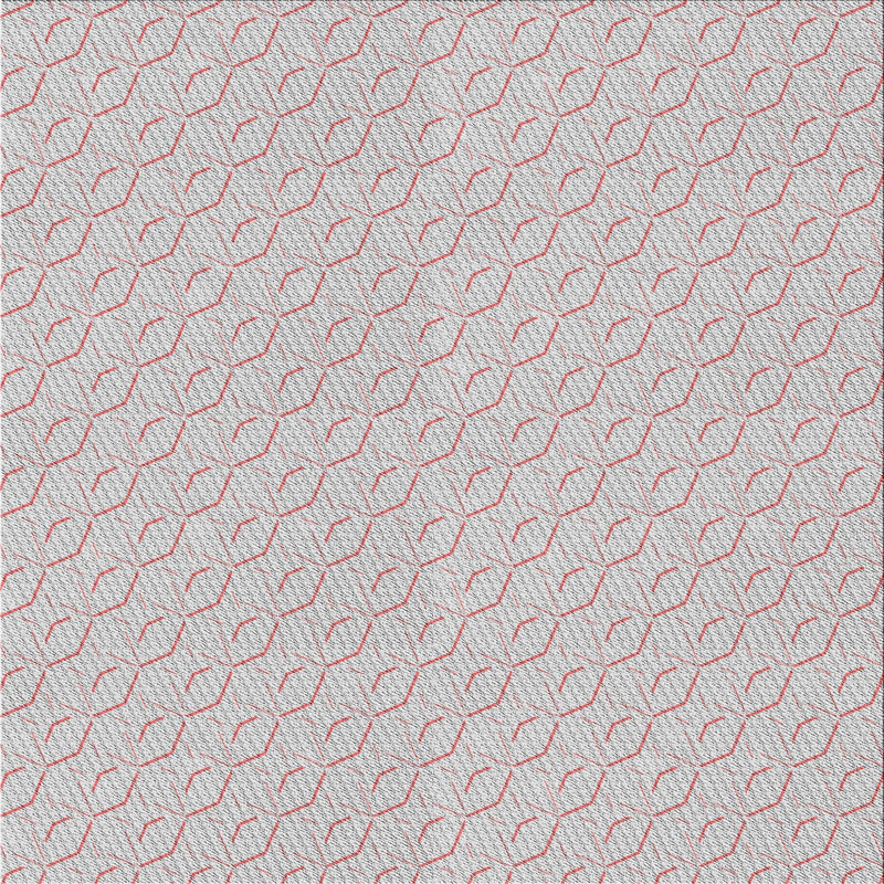 Tapis rouge/gris à motifs Jefferies, Carré 6 pi
