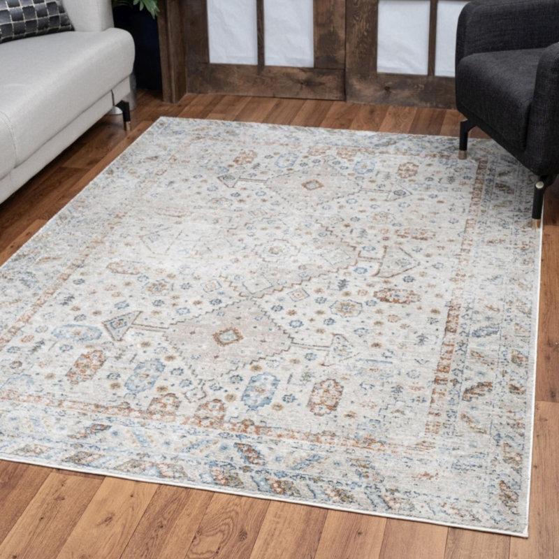 Tapis ivoire Noble, Rectangle 5 pi 3 po x 7 pi 3 po