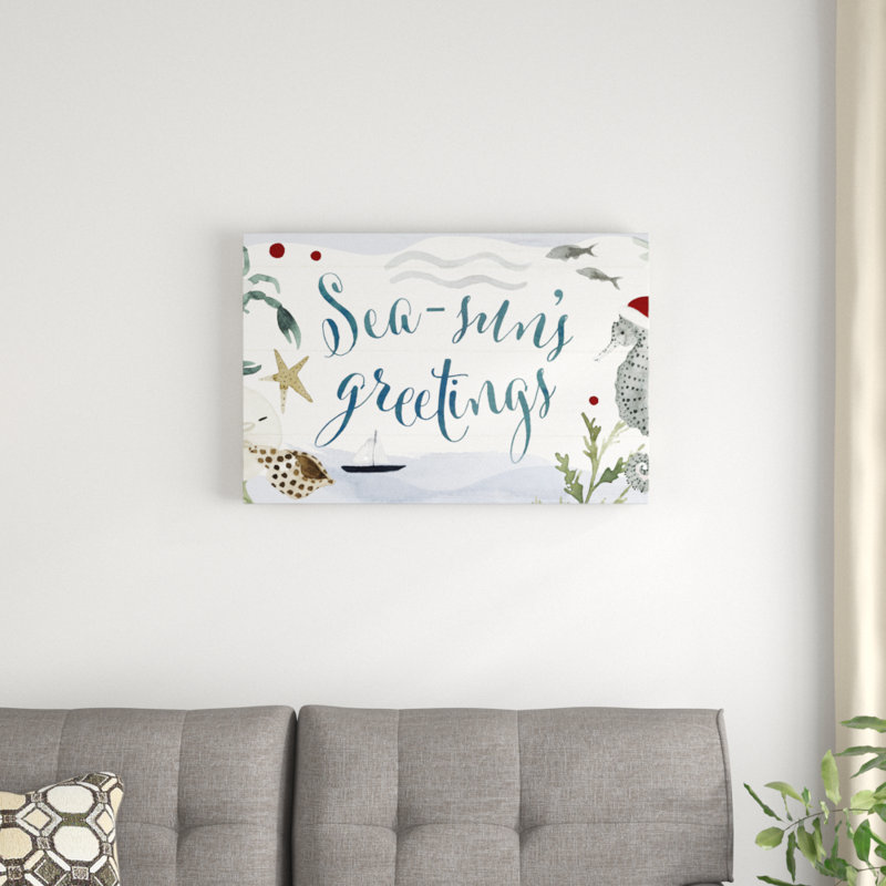 Sun-Kissed Christmas Collection D by Victoria Barnes - Typography Print, 51cm H x 76cm W, Wrapped Canvas