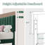 Base de lit tapissier grand format en velours avec tête de lit à hauteur réglable, support de lattes en bois, sommier non requis, assemblage facile, vert-132968292