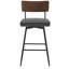 Swivel Upholstered Counter Stool with Metal Frame-407681866