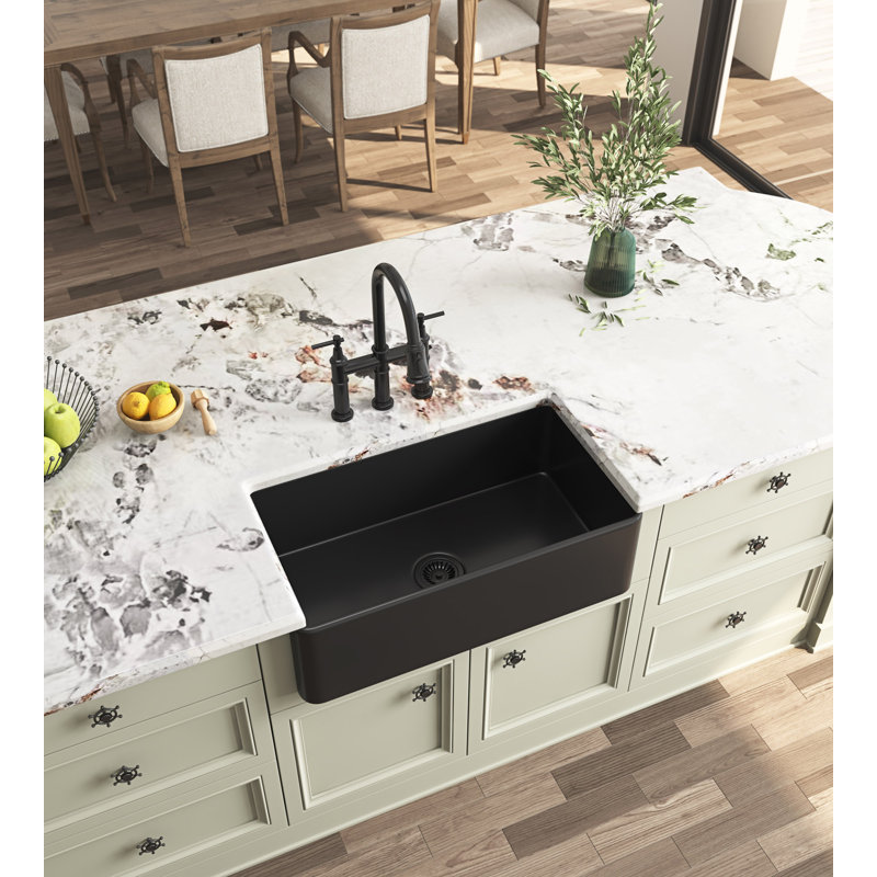 Évier de cuisine à tablier profond Farmhouse Sink, Noir mat