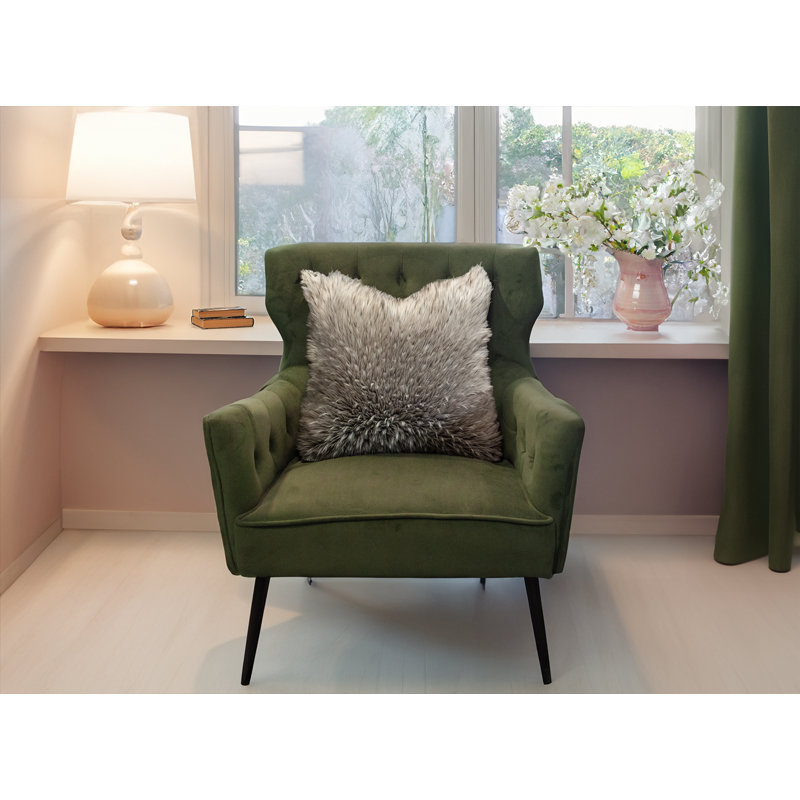 Ensemble de coussins décoratifs en fausse fourrure Thomas Collection® Misty Mountain Wolf, Carré 18 po