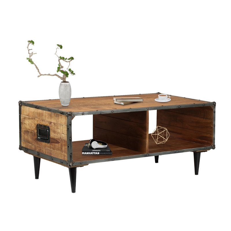 Verdel Solid Wood Single Coffee Table, Rustik Oak