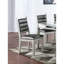 Chaises de salle à manger traditionnelles, 2 pièces, similicuir argenté, siège à coussin, chaises contemporaines 2 pièces, siège en cuir, argenté, Totalement partout